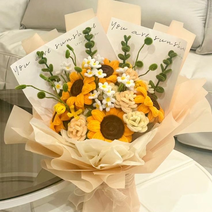 Bó hoa hướng dương kẽm nhung - Ảnh 5