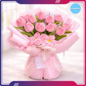Bó hoa Tulip kẽm nhung
